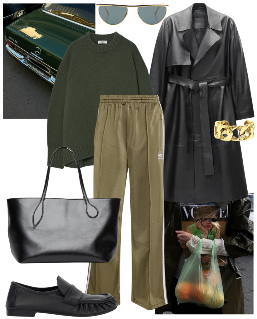 How I'm styling green adidas track pants Over Dress