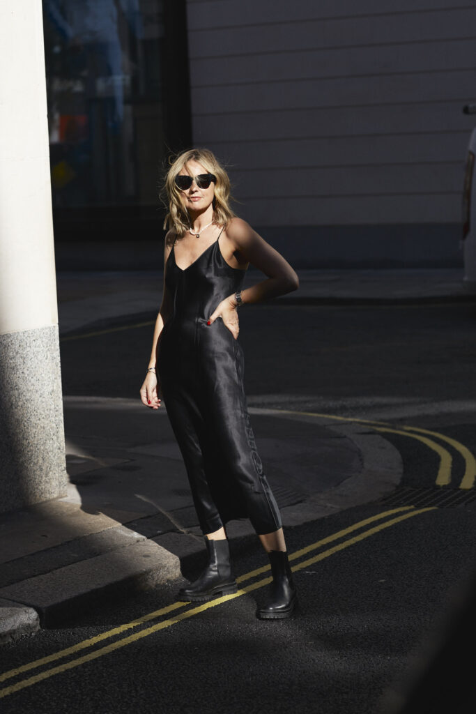 Simple black slip dress Joseph Over Dress Emma Rose Thatcher