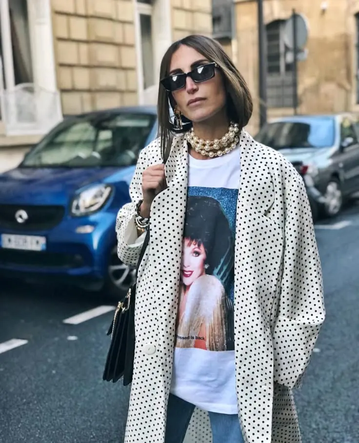 Polka Dot Coat Over Dress Emma Rose Thatcher