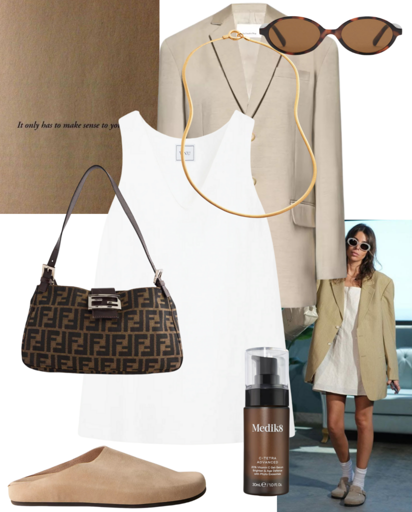Linen Mini Dress and Blazer Over Dress Heatwave Outfits