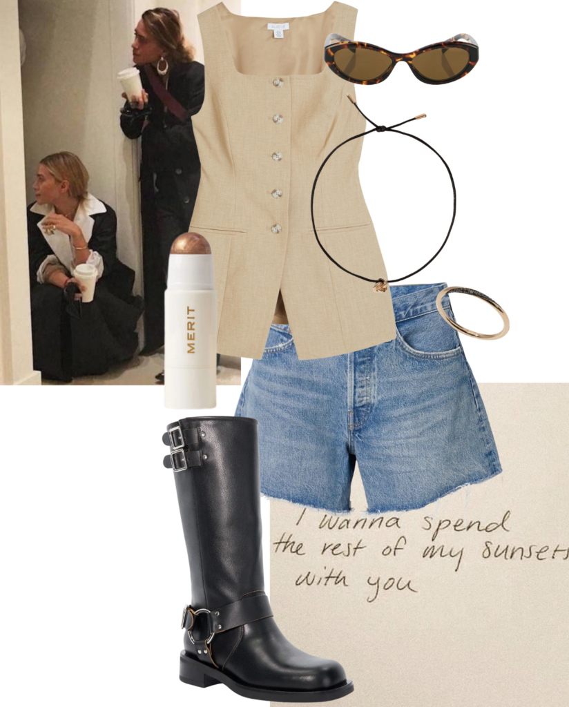 Going Out Outfits Waistcoat and Shorts Over Dress