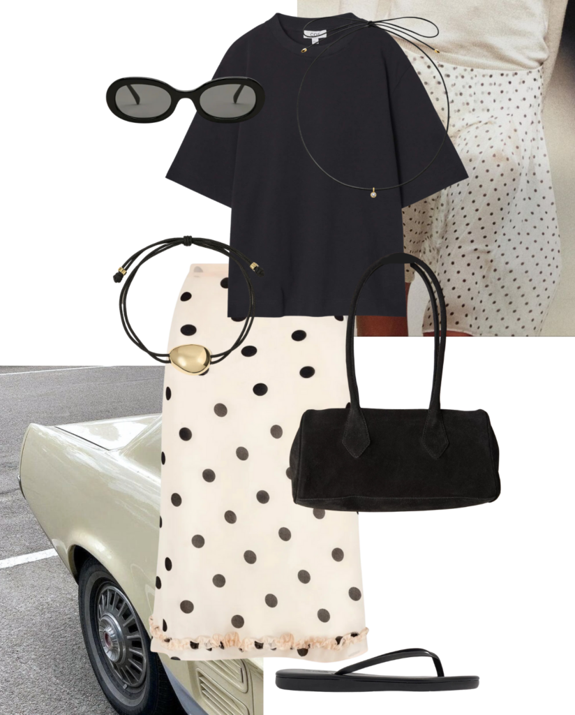 Susamusa Polka Dot Skirt Over Dress