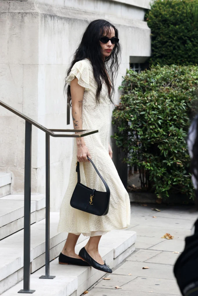 Zoe Kravitz The Row Ballet Pumps Over Dress
