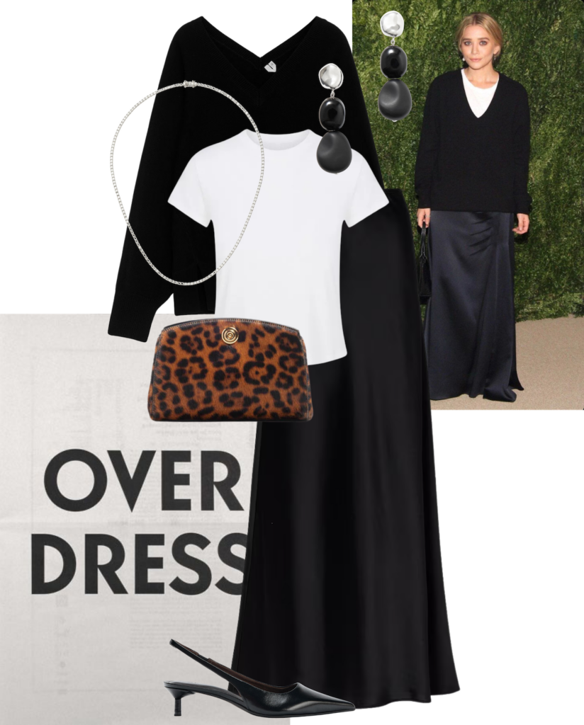 Black V Neck Knit Outfit Over Dress