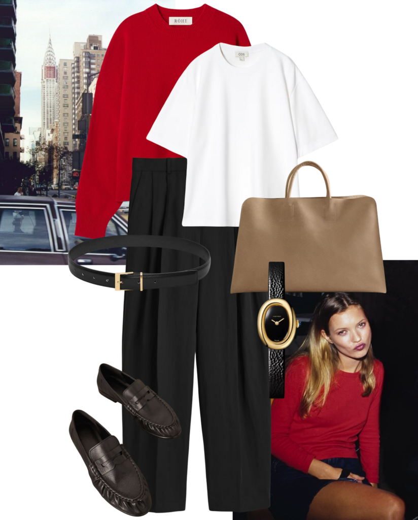 Red Knit Outfit Over Dress