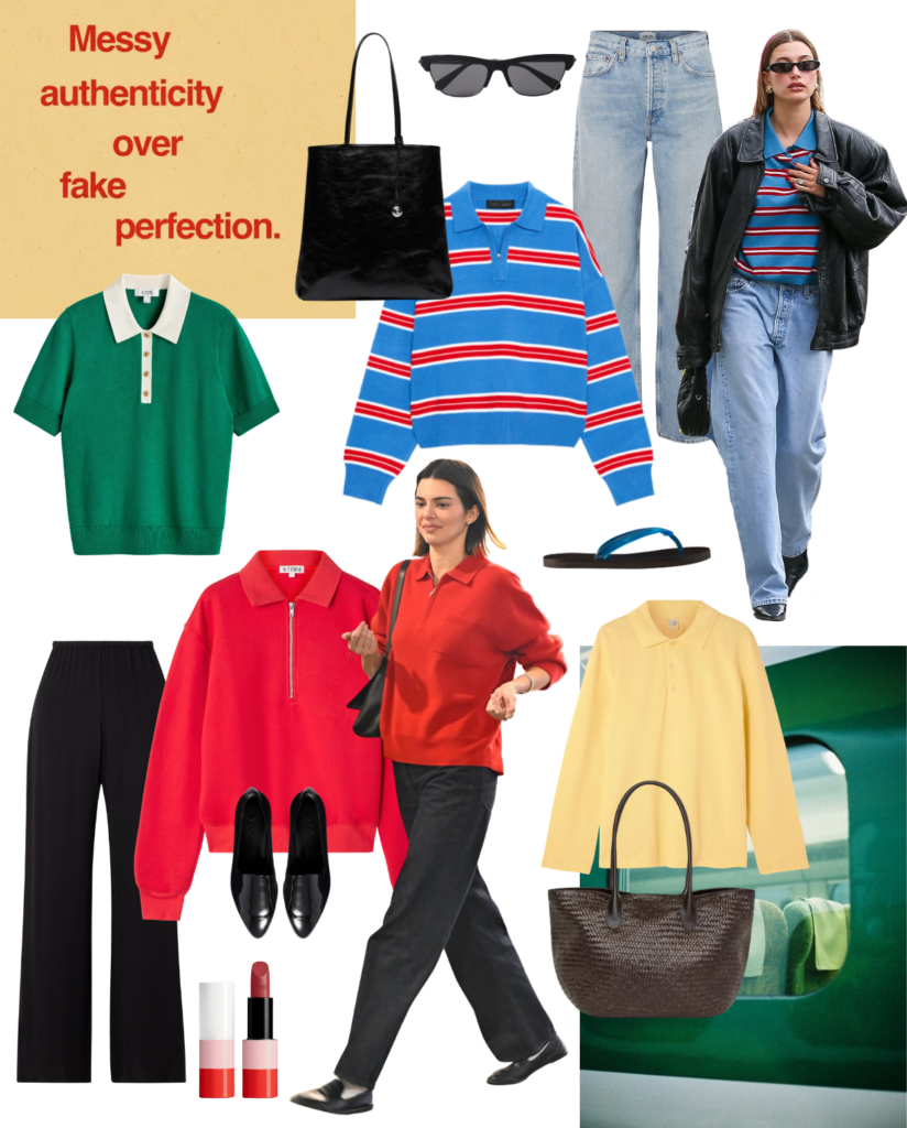 Polo Top Edit, Hailey Bieber, Stripes, Kendall Jenner Overdress
