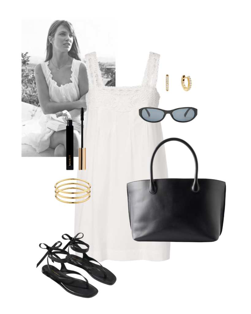 white nightie dress over dress outfit